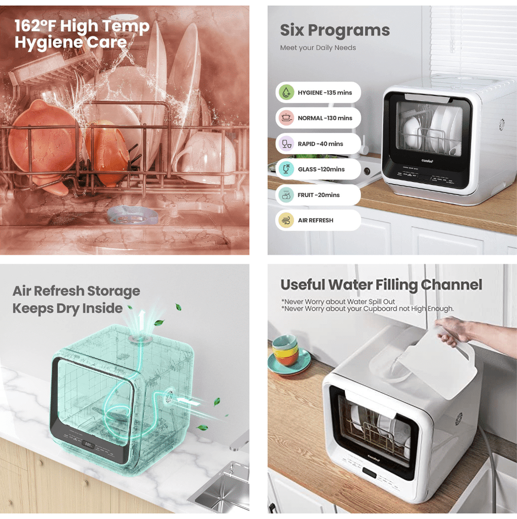 COMFEE' Portable Mini Dishwasher Countertop