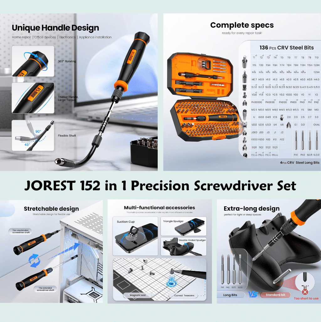 JOREST 152-in-1 Precision Screwdriver Set