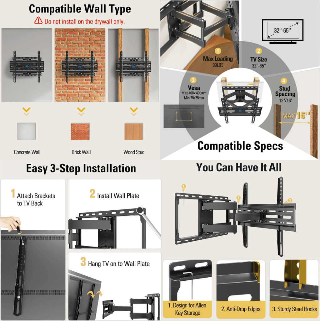 Mounting Dream TV Wall Mount for 32-65 Inch