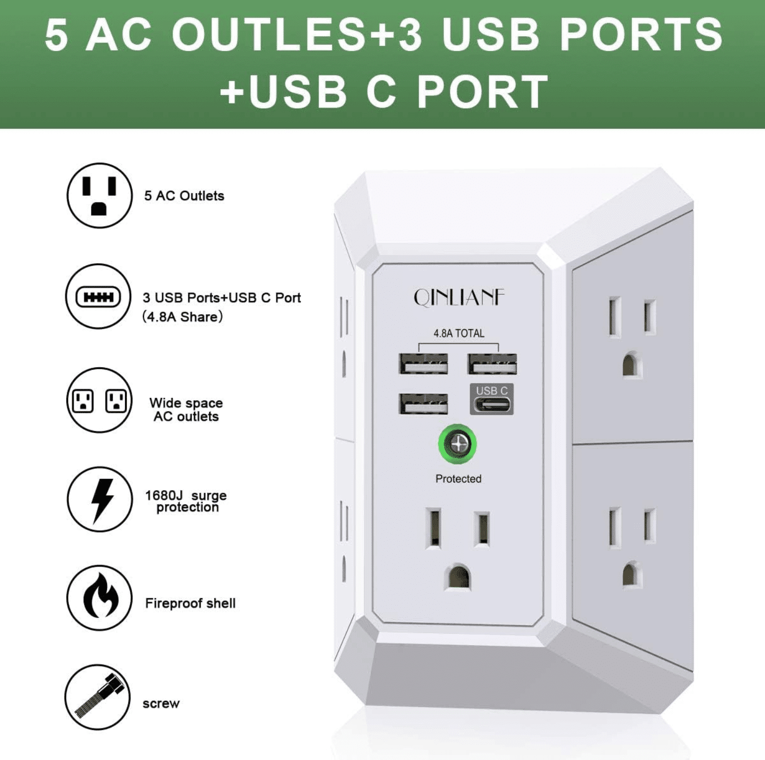 QINLIANF Wall Charger Extender