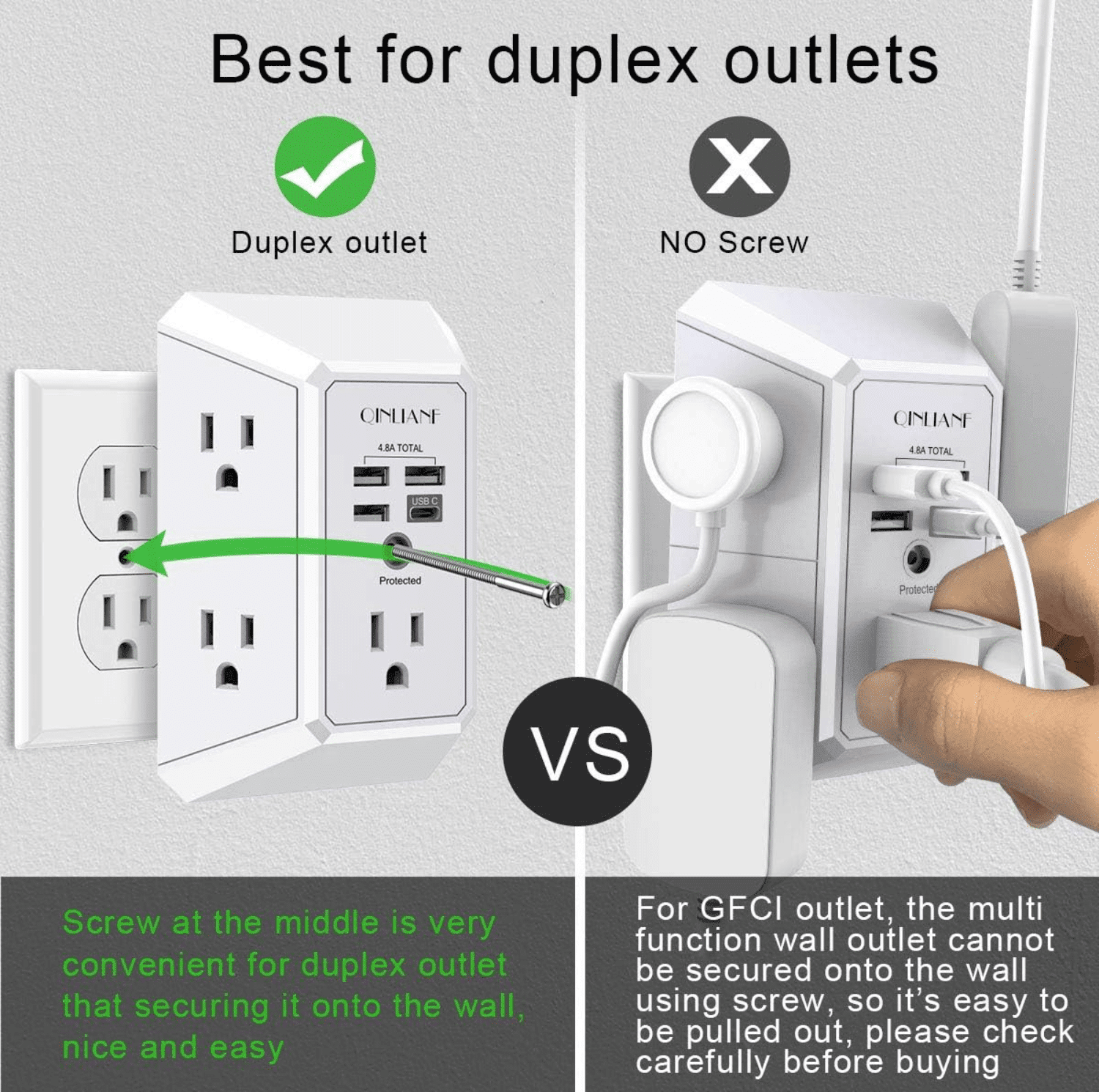 QINLIANF Wall Charger Extender